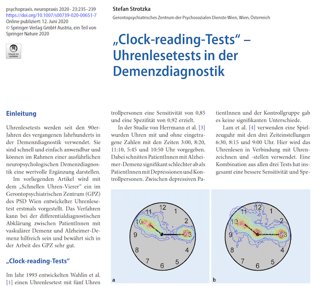 Uhrenlesetests in der Demenzdiagnostik